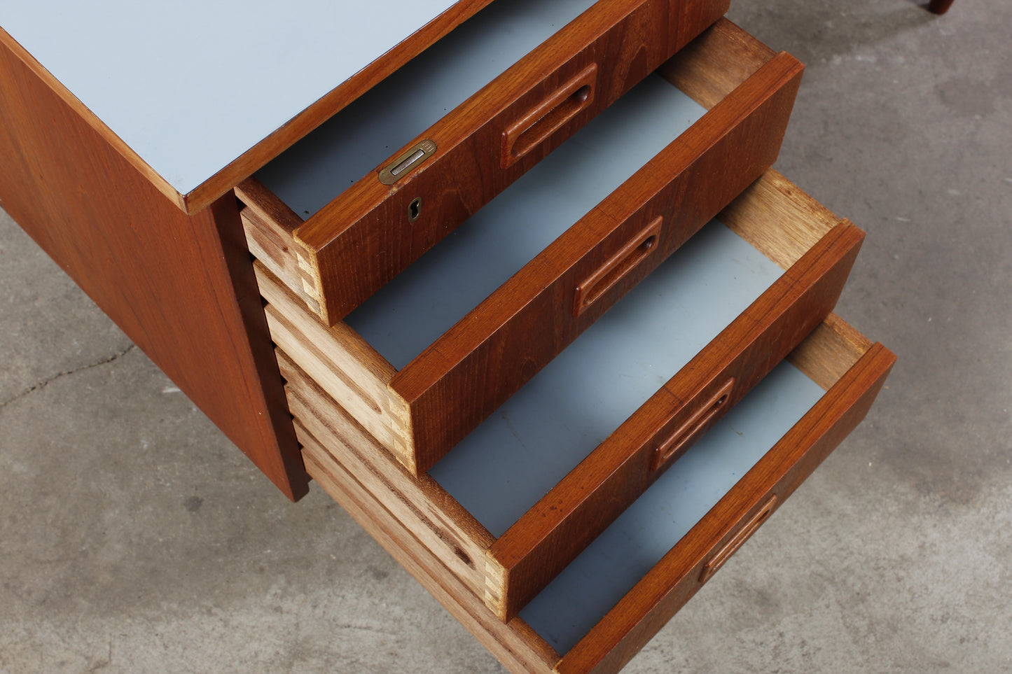 Vintage Teak Schreibtisch Danish Mid Century Design 60er 70er