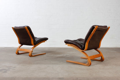 Vintage 2er Set Teak Kengu Chair Sessel Rybo Rykken 60er