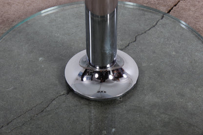 Moderner Esstisch aus Glas von P. Draenert 80er Vintage chrom