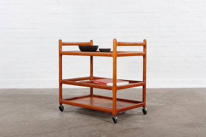 Dänischer Servierwagen aus Teak von Johannes Andersen Trolley