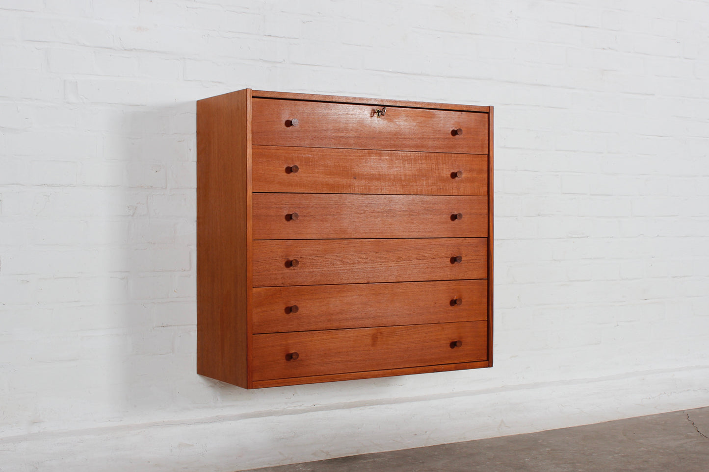 Vintage Teak Wandschrank Kommode Schubladenschrank 60er 70er