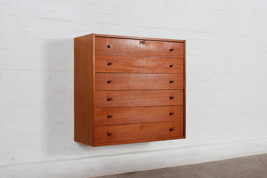 Vintage Teak Wandschrank Kommode Schubladenschrank 60er 70er