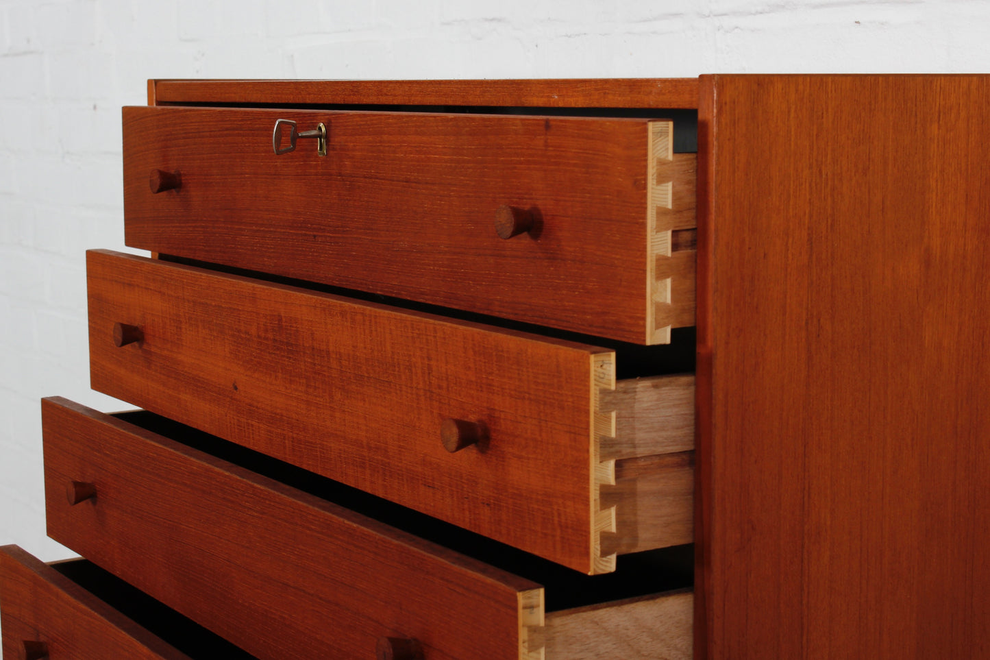 Vintage Teak Wandschrank Kommode Schubladenschrank 60er 70er