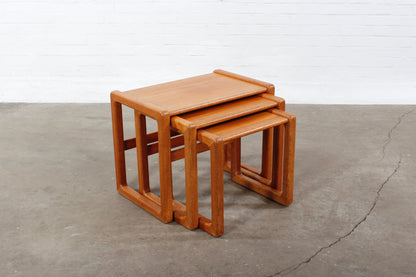 Teakholz Satztische Beistelltische Nesting table danish design