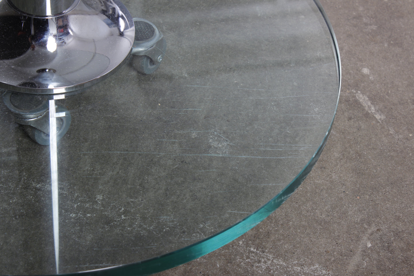 Moderner Esstisch aus Glas von P. Draenert 80er Vintage chrom