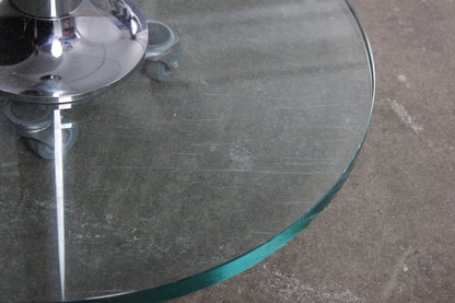 Moderner Esstisch aus Glas von P. Draenert 80er Vintage chrom