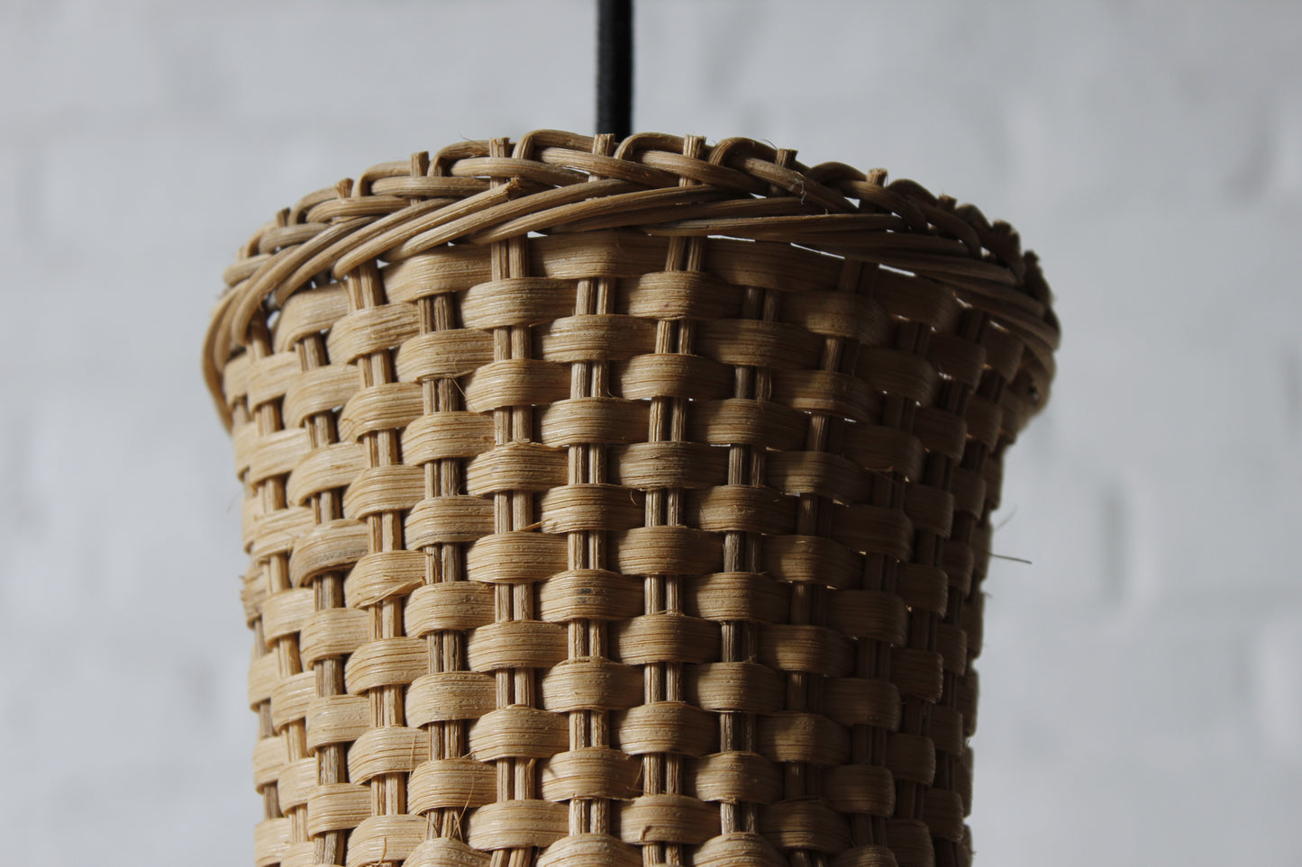 Vintage Korbgeflecht Lampe Danish Boho Scandi Mid Century