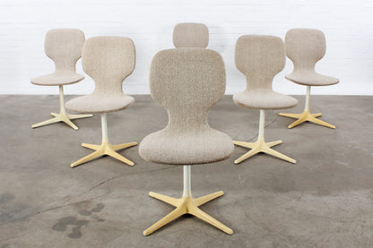 6er Set Vintage Esszimmer Drehstühle Tacke 60er Retro