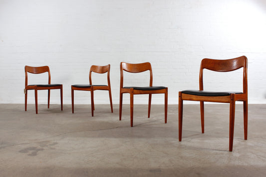 4er Set Teak Esszimmerstühle Johannes Andersen Uldum danish 60er