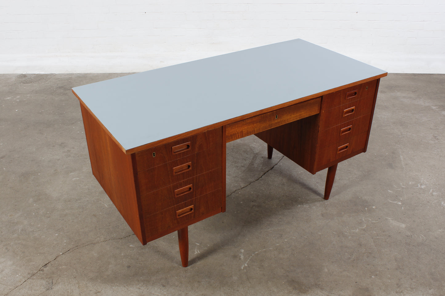 Vintage Teak Schreibtisch Danish Mid Century Design 60er 70er