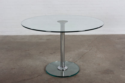 Moderner Esstisch aus Glas von P. Draenert 80er Vintage chrom