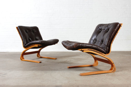 Vintage 2er Set Teak Kengu Chair Sessel Rybo Rykken 60er