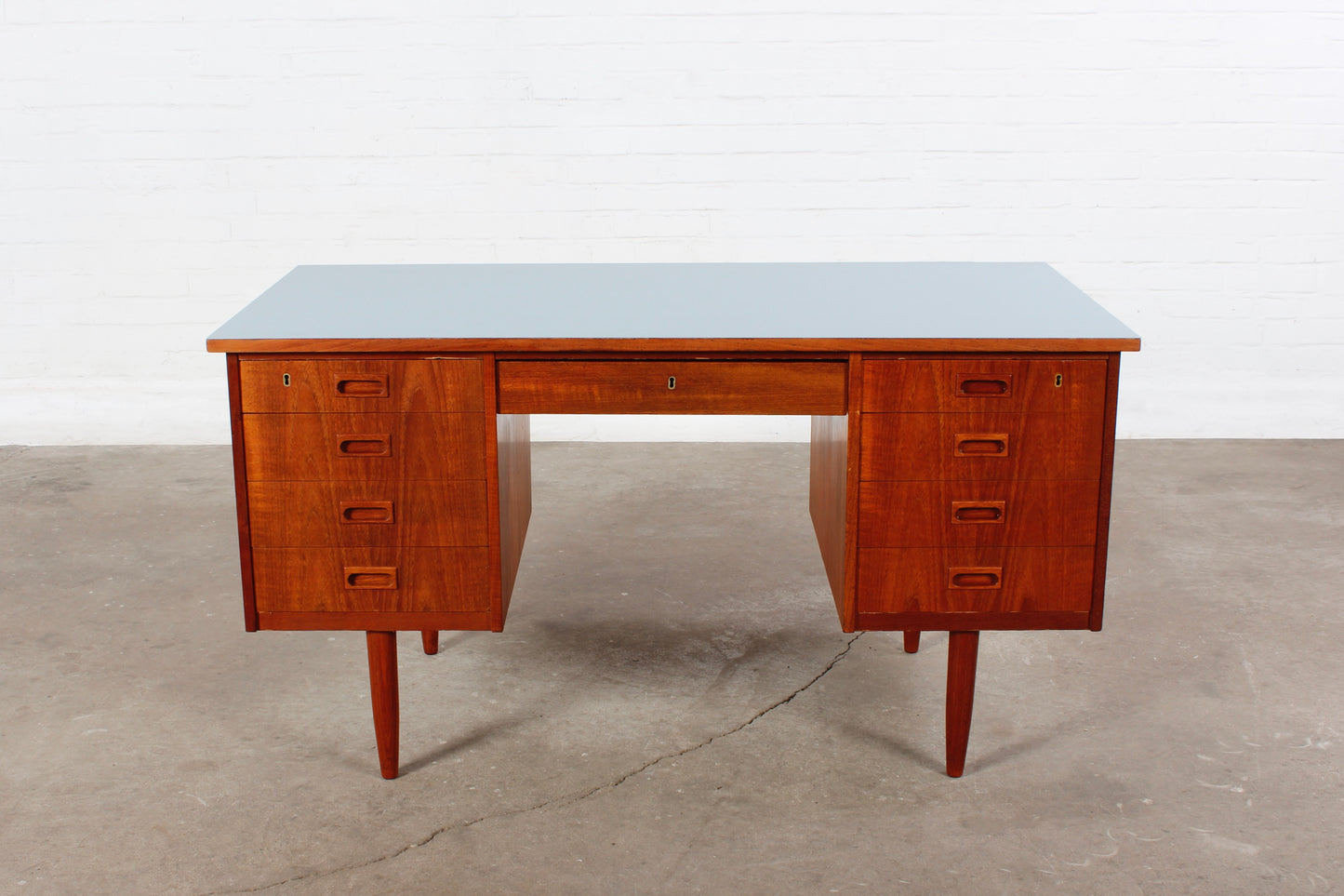 Vintage Teak Schreibtisch Danish Mid Century Design 60er 70er