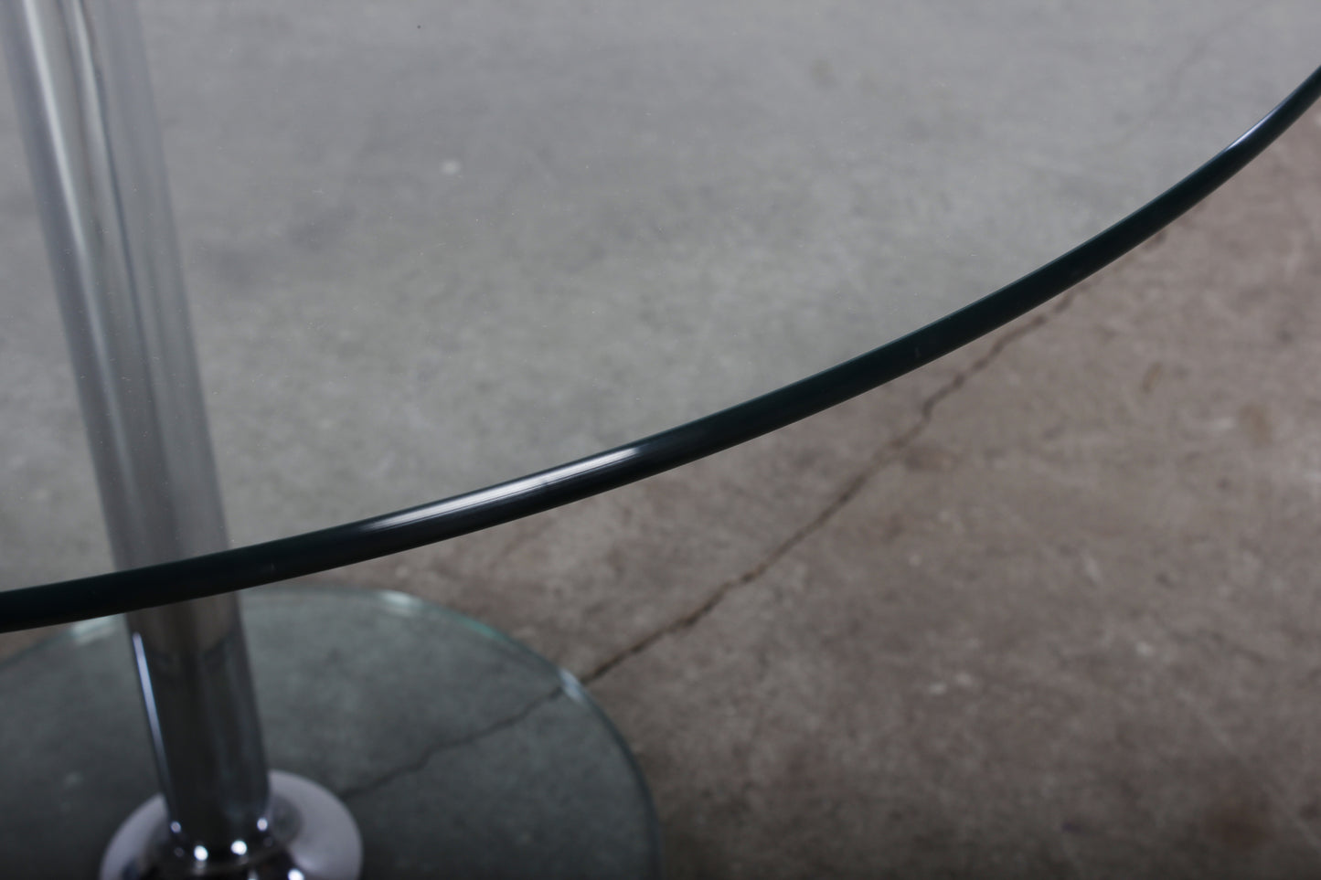 Moderner Esstisch aus Glas von P. Draenert 80er Vintage chrom