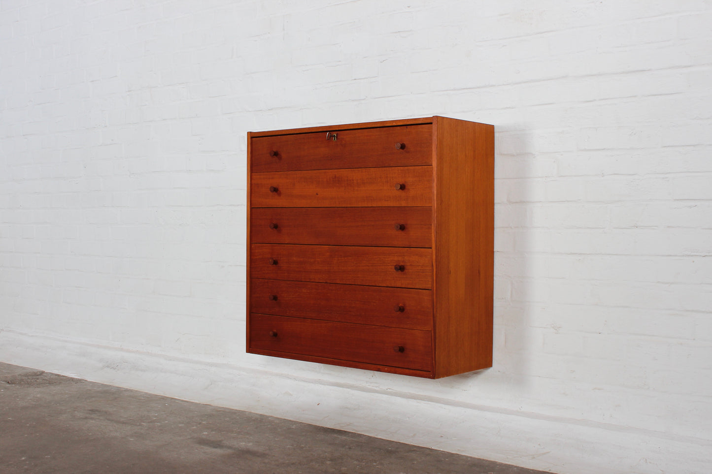 Vintage Teak Wandschrank Kommode Schubladenschrank 60er 70er