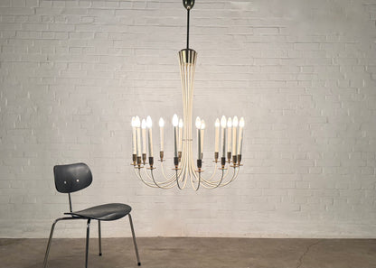 14 flammiger Messing Kronleuchter