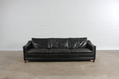 Dänisches Vintage Leder 3er Sofa