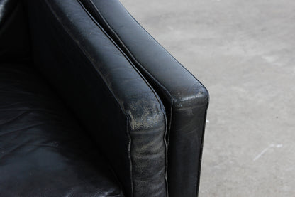 Dänisches Vintage Leder 3er Sofa