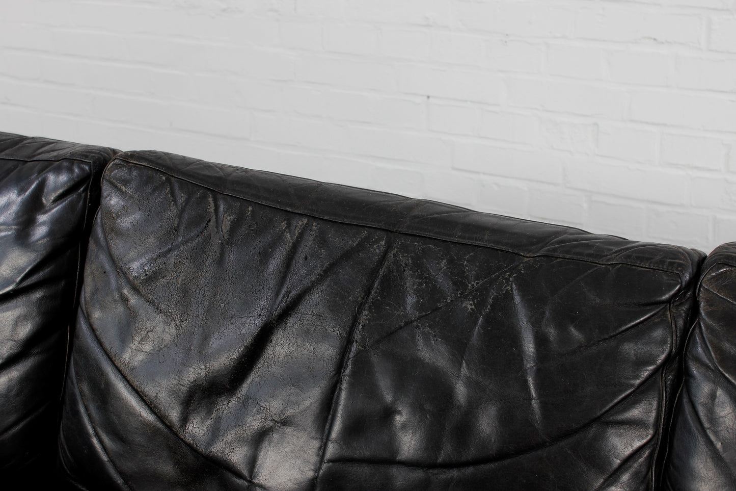 Dänisches Vintage Leder 3er Sofa