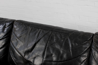 Dänisches Vintage Leder 3er Sofa