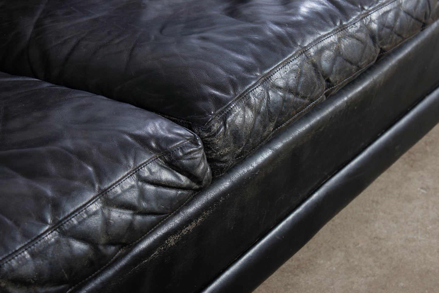 Dänisches Vintage Leder 3er Sofa