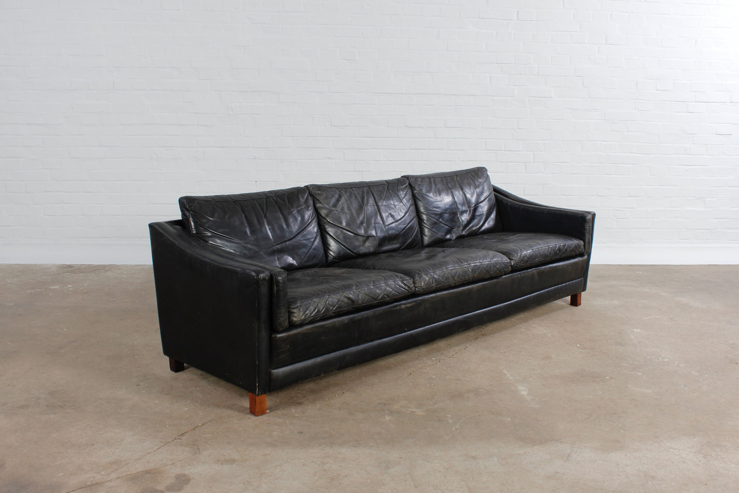 Dänisches Vintage Leder 3er Sofa