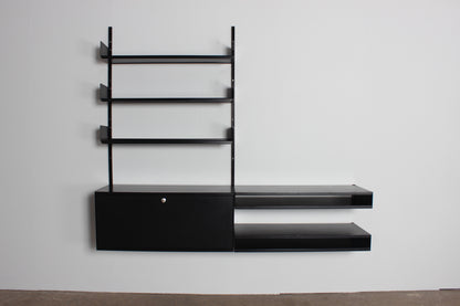 schwarzes Regal von Dieter Rams für Vitsoe