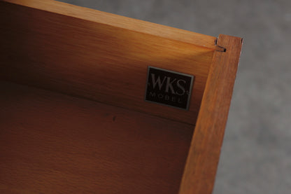 Teakholz Wandkonsole von WKS mit Wandspiegel