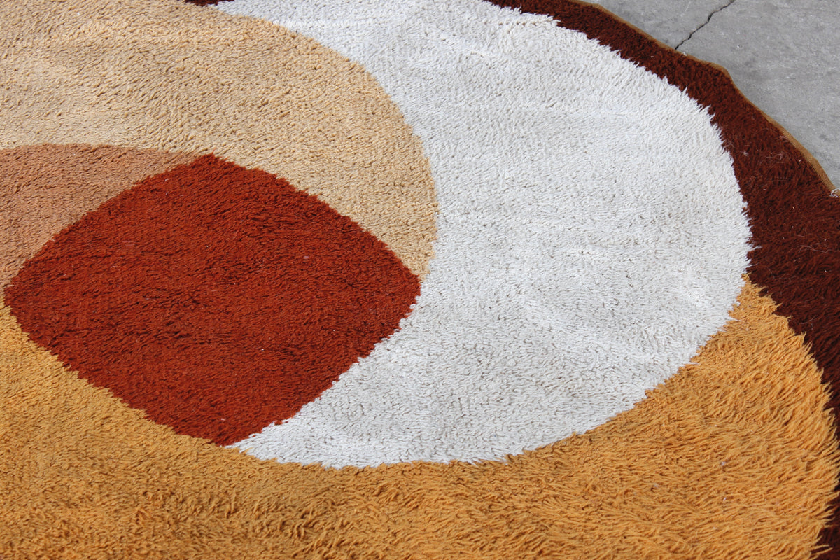 Vintage Woll-Teppich im pop art design