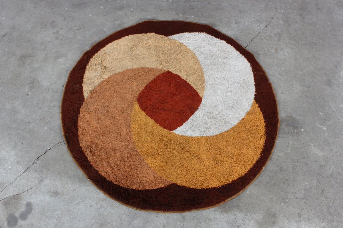 Vintage Woll-Teppich im pop art design