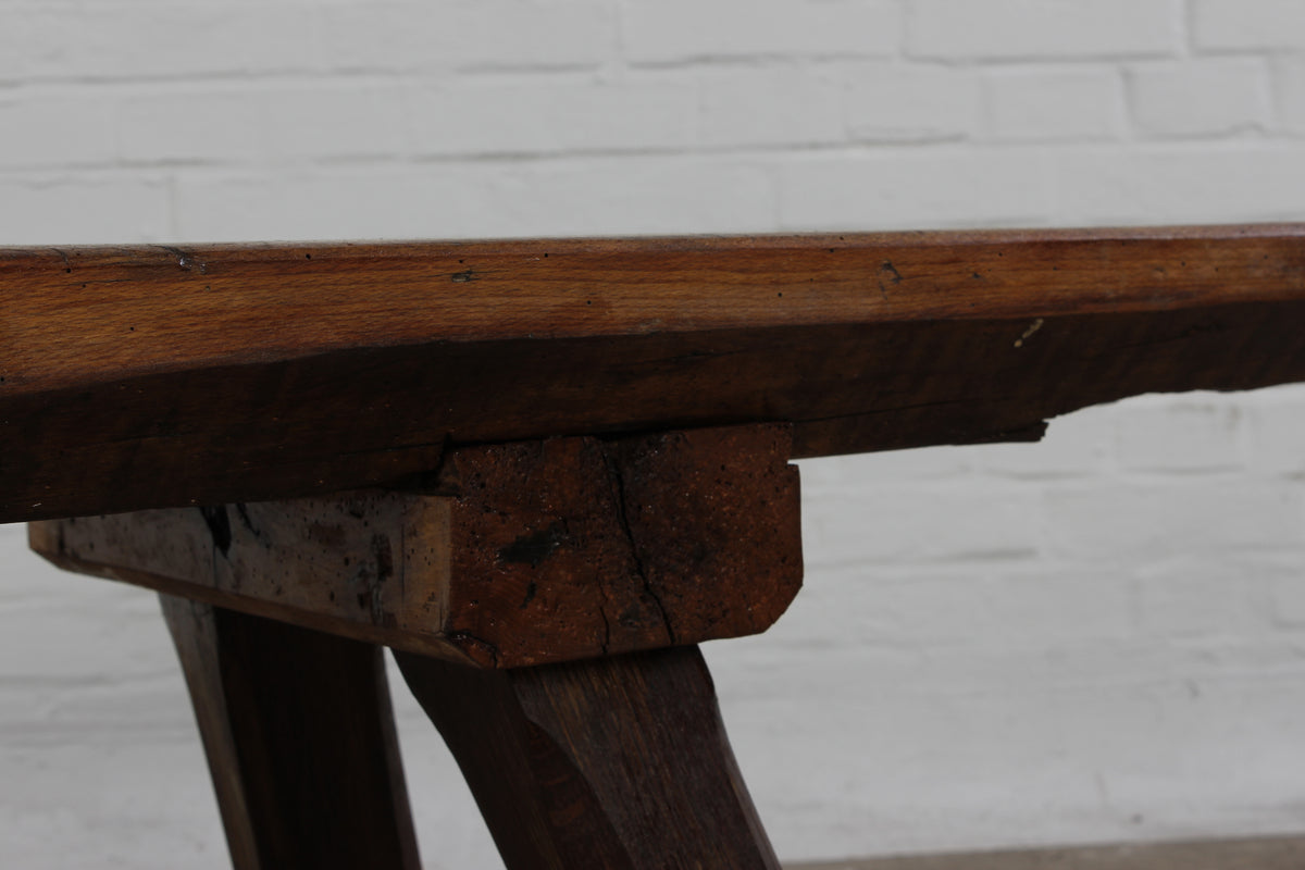 restaurierte Schlachtebank aus massivem Hart-Holz