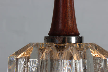 Dreiflammige Deckenleuchte aus Ebenholz und Glas