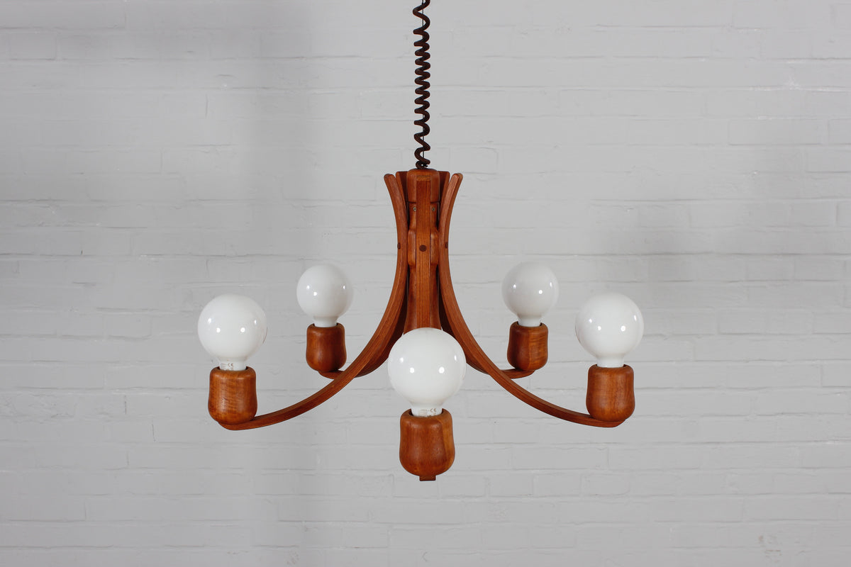 Teakholz Pendelleuchte Candela von Domus
