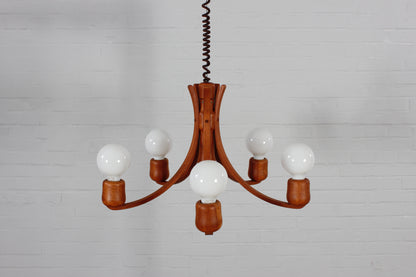 Teakholz Pendelleuchte Candela von Domus