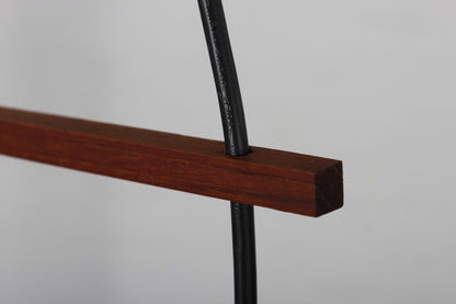 Zweiflammige opalglas und Teakholz Pendelleuchte